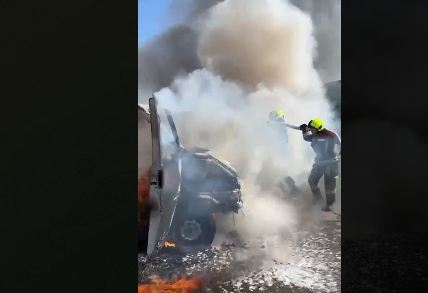 В столице горел еще один легковой автомобиль