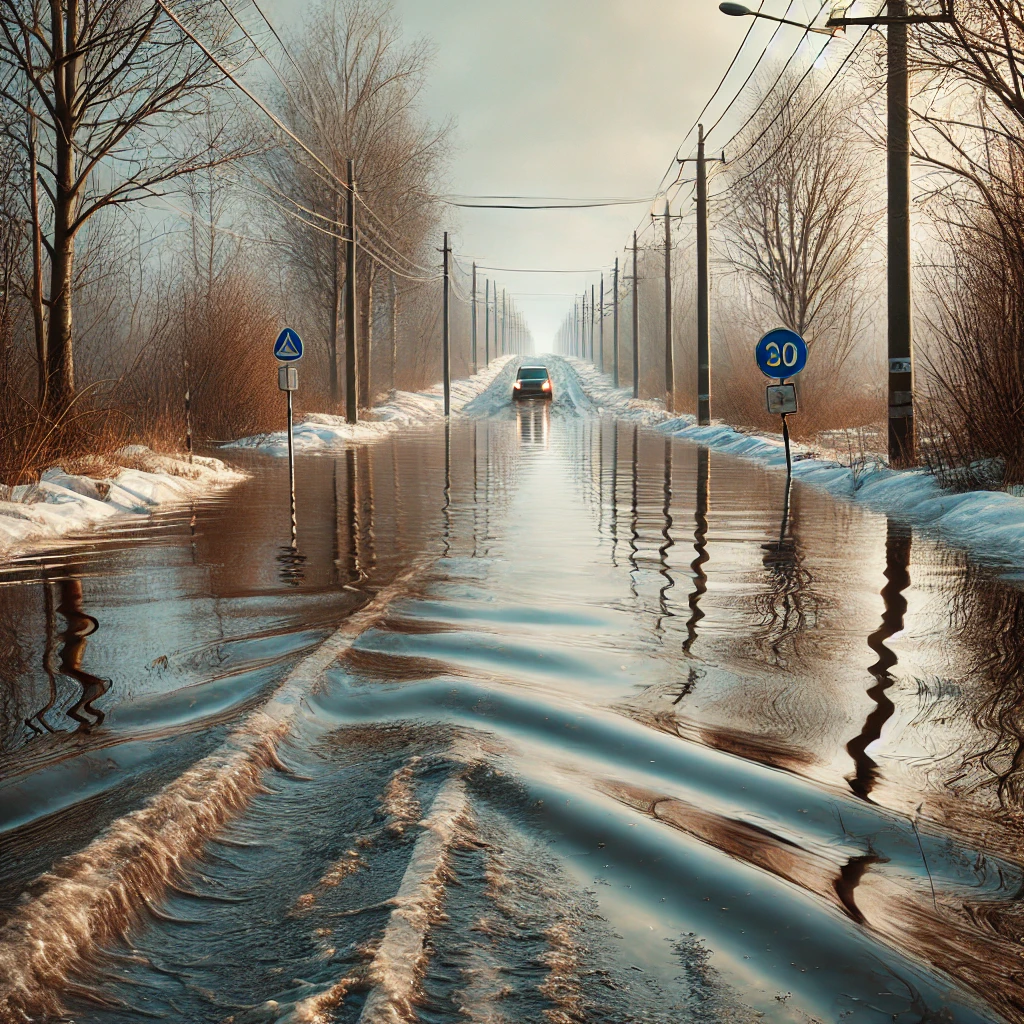 В Акмолинской области 80 км дорог закрыли из-за паводка