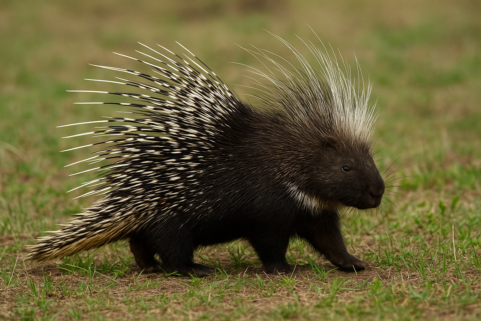 Фотоловушки засняли краснокнижного индийского дикобраза в государственном национальном парке Иле-Алатау