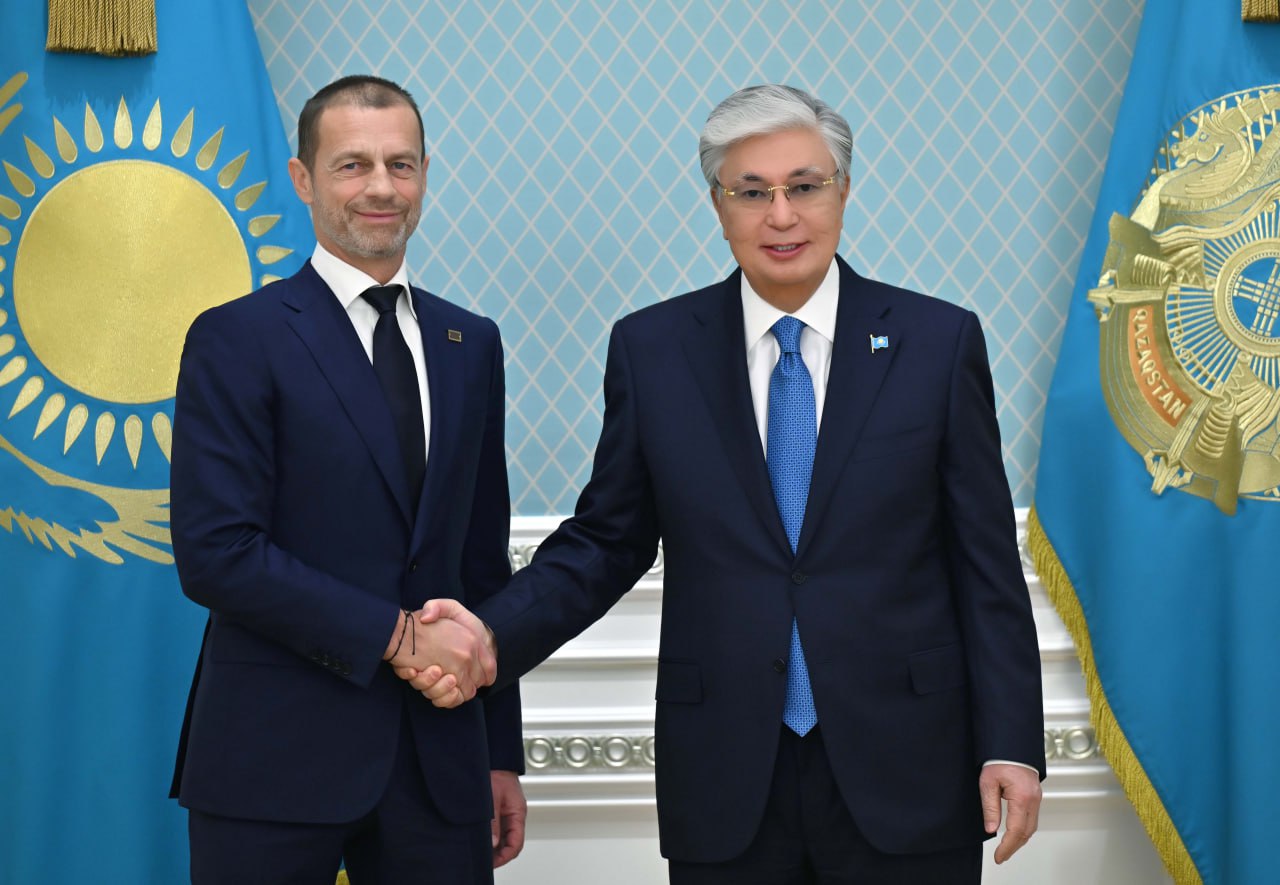 Касым-Жомарт Токаев принял президента УЕФА Александера Чеферина