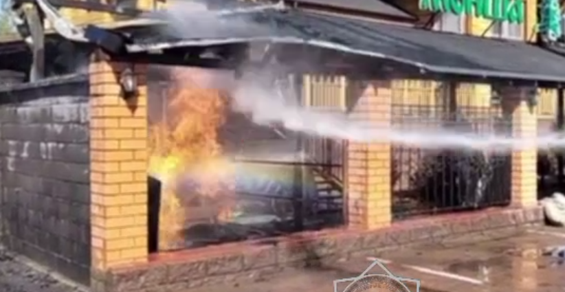 Газгольдер горит в Косшы