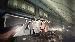 В столице вандалы разрисовали вагоны LRT