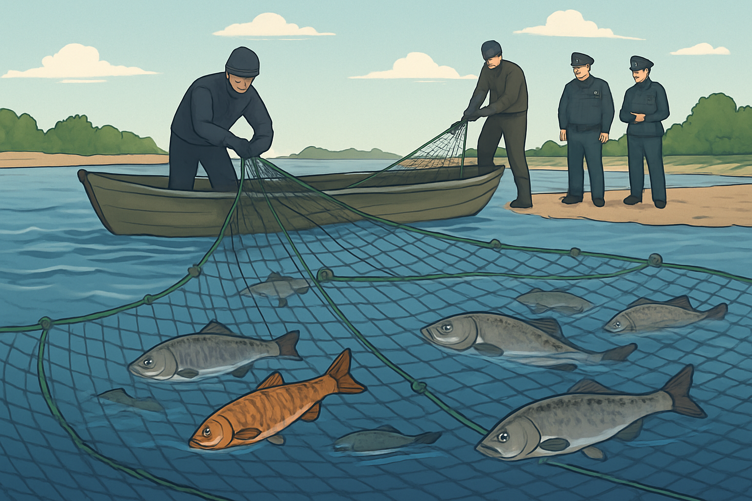 Полиция ВКО во время нереста на озерах и реках региона выявила 92 случая браконьерства