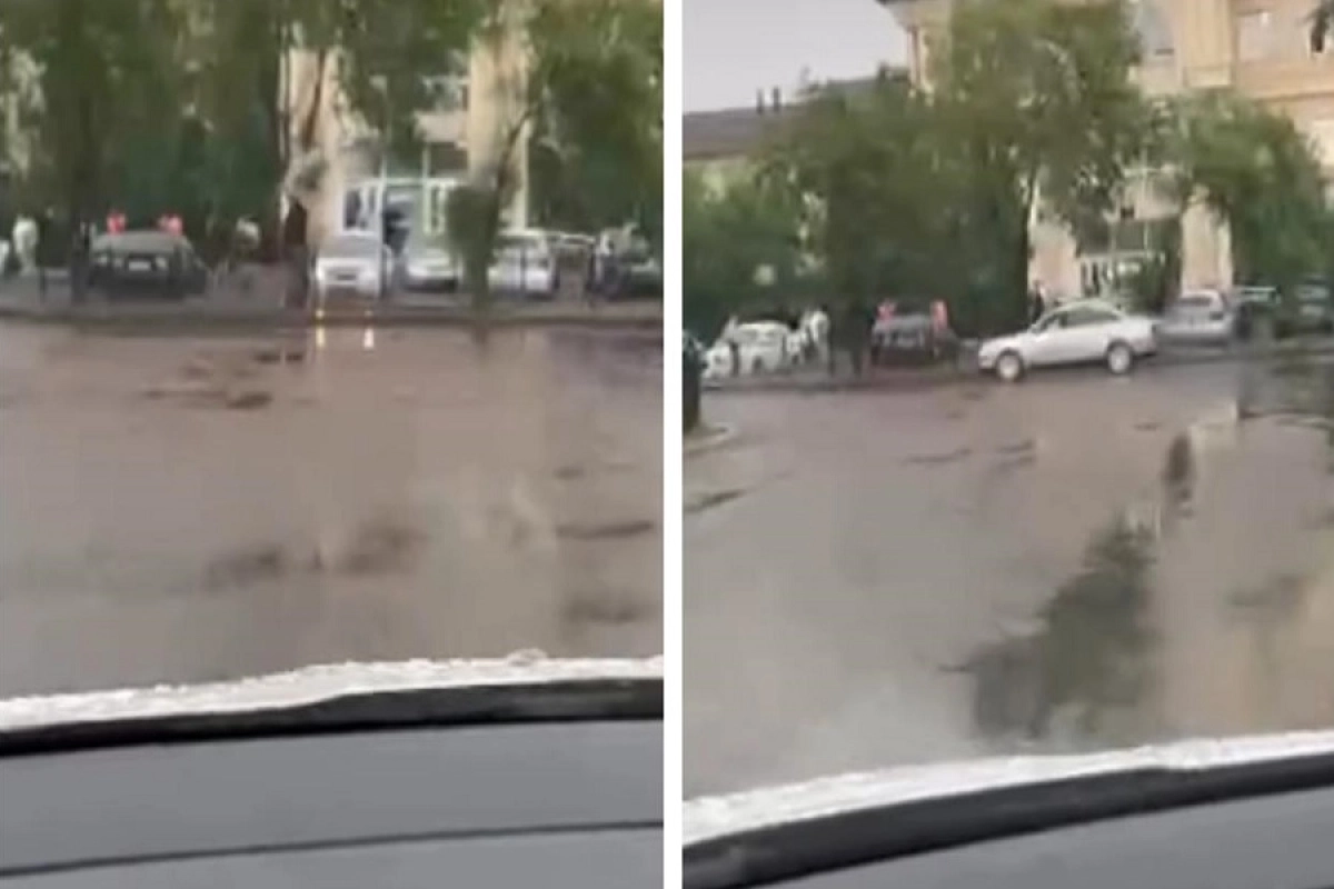 Непогода в Караганде: улицы затопило после сильного дождя