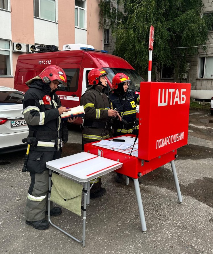 Пожарно-тактические учения прошли в Павлодаре