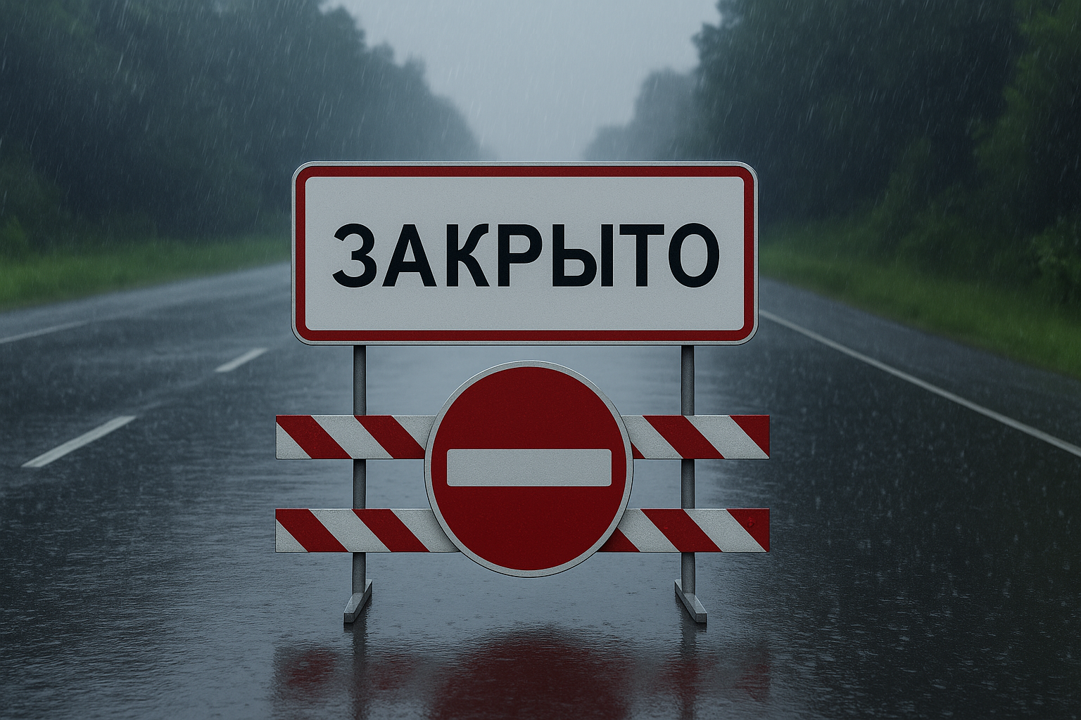 Участок трассы между Тимирязево и Костанайской областью закрыли для всех видов транспорта