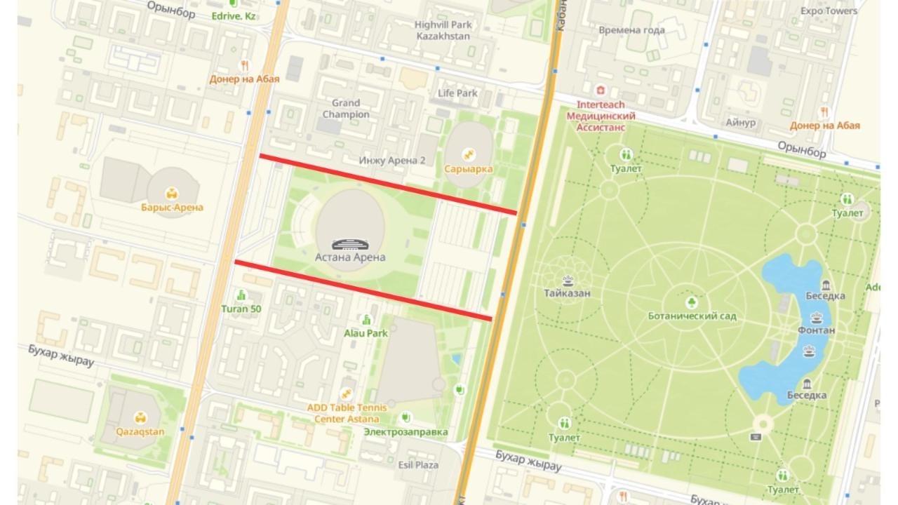 Улицу перекроют из-за концерта в Астане