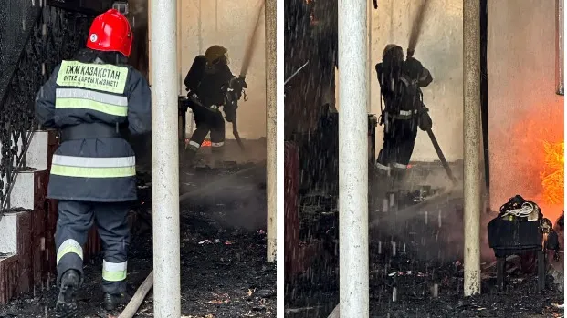 Частный дом в микрорайоне Горный гигант загорелся в Алматы