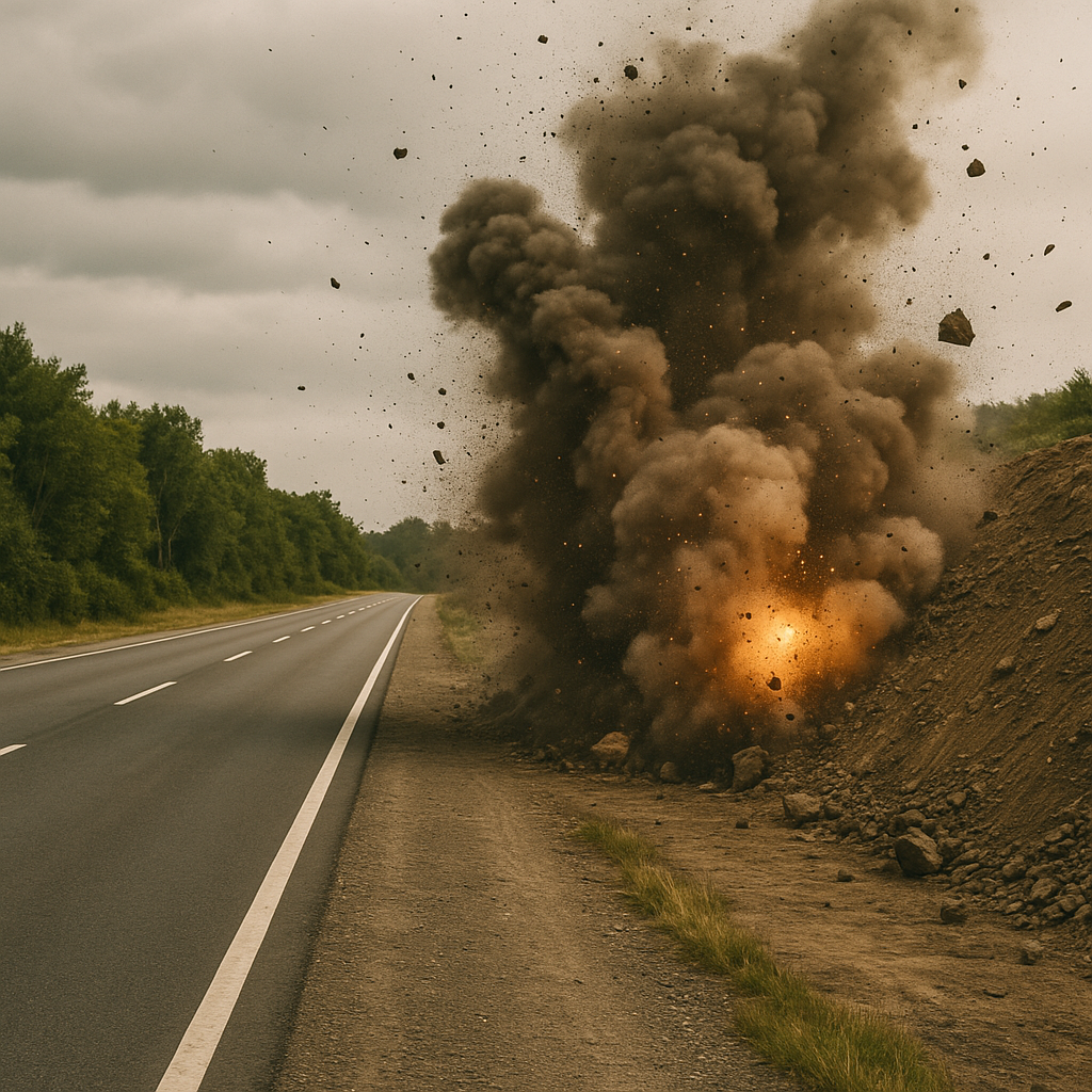 Взрывные работы будут производиться в районе Бухтарминской трассы в ВКО