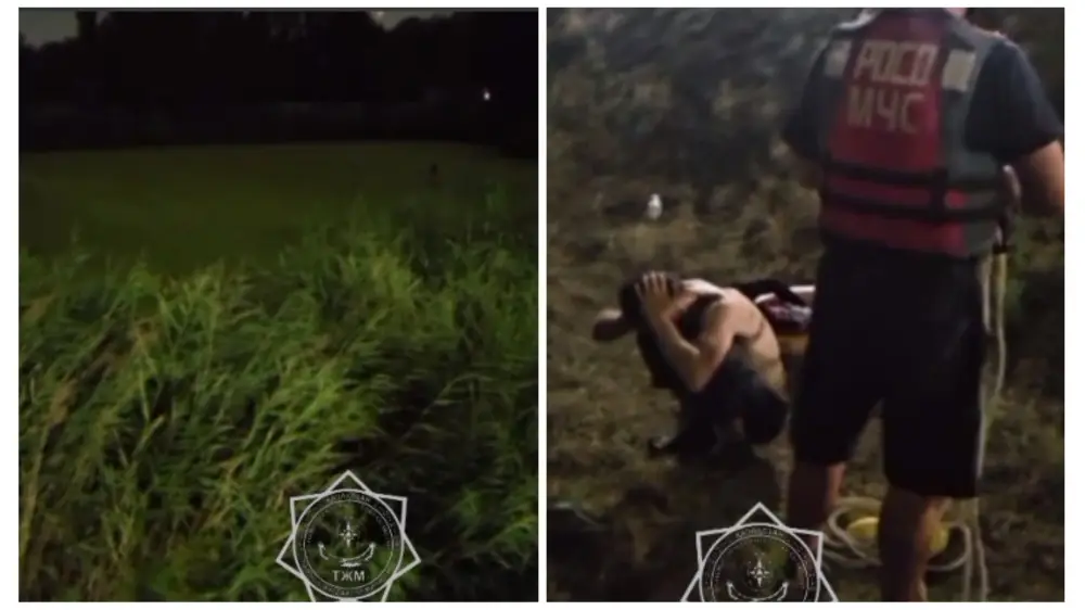 В Алматы мужчину едва не затянуло в болото