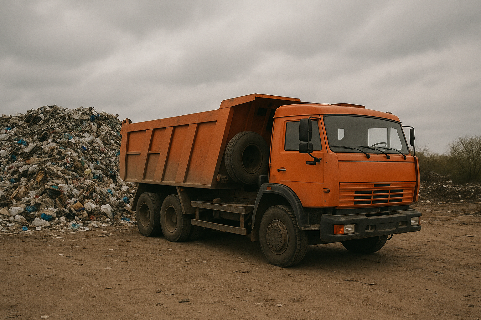 В Актау водитель грузовика оштрафован за незаконный сброс мусора