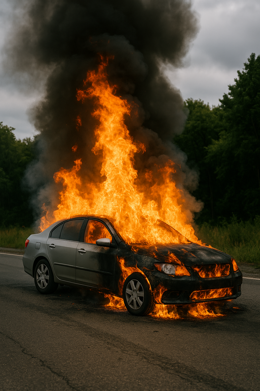 Водитель авто погиб в пожаре после ДТП с грузовиком в Алматинской области