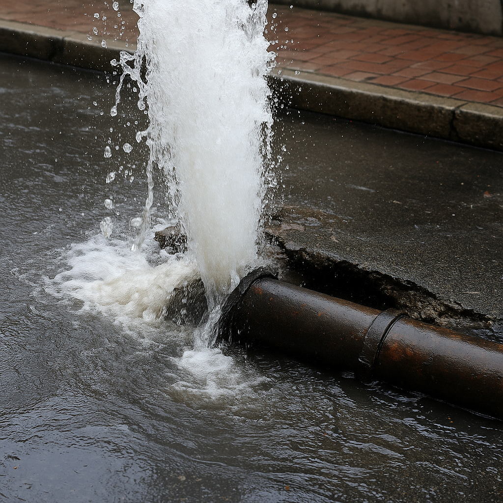 Авария на водопроводе снова произошла в Уральске