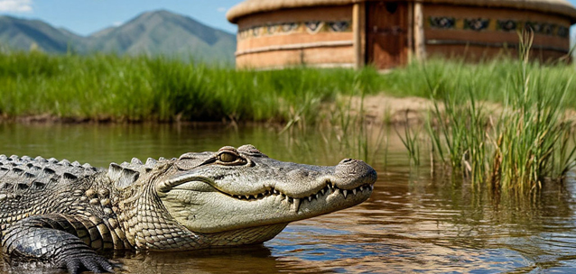 Когда степь встретит чудище: сказка о крокодиле, который мог поселиться на Каспии