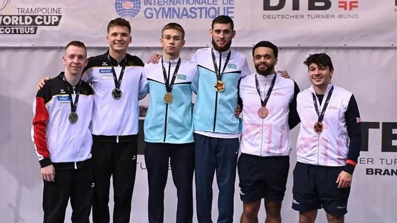 Казахстанские спортсмены одержали победу на этапе Кубка мира по батутной гимнастике