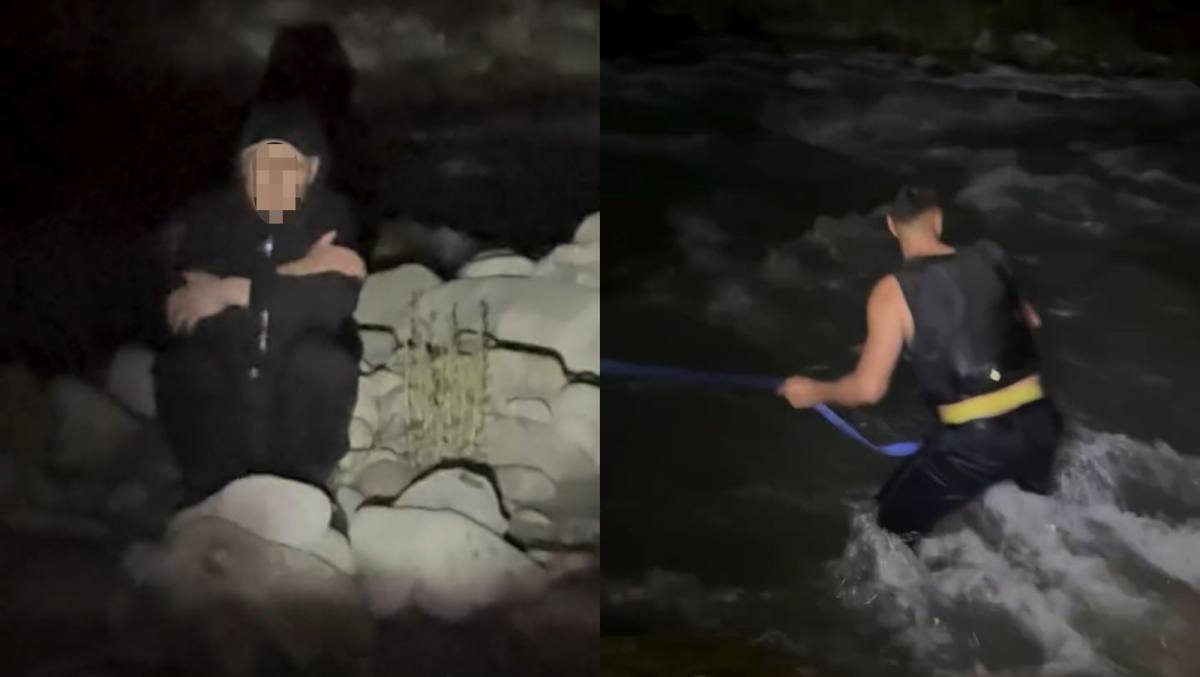 Мужчину, застрявшего на островке в реке Талгарка, спасли полицейские