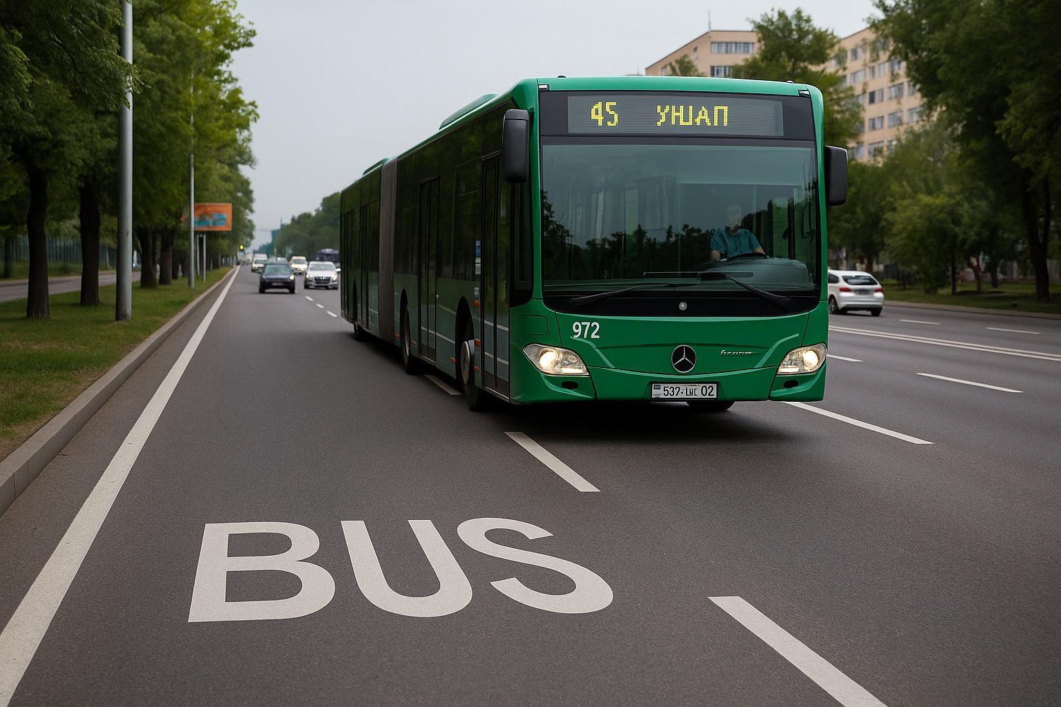 В Алматы автобусных полос станет больше