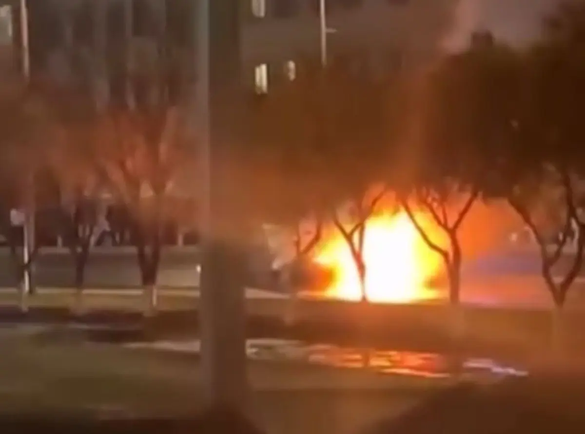 Автомобиль сгорел в Актау