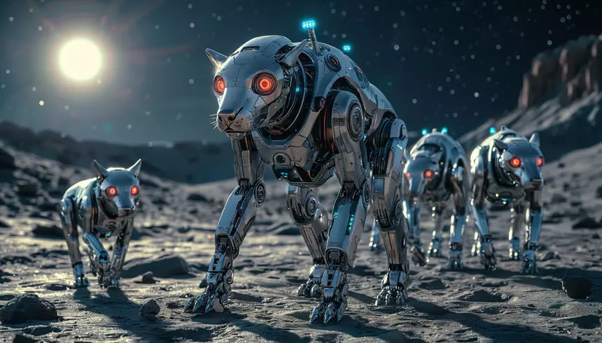 Китай начал испытание робособак в условиях, имитирующих лунные пещеры