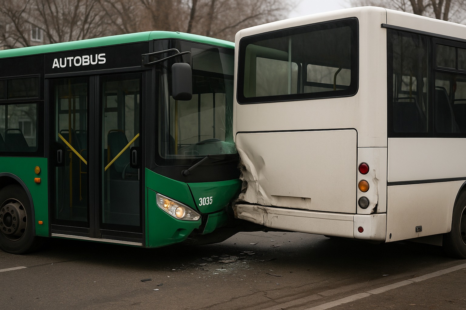 В Алматы на остановке столкнулись два автобуса: есть пострадавшие