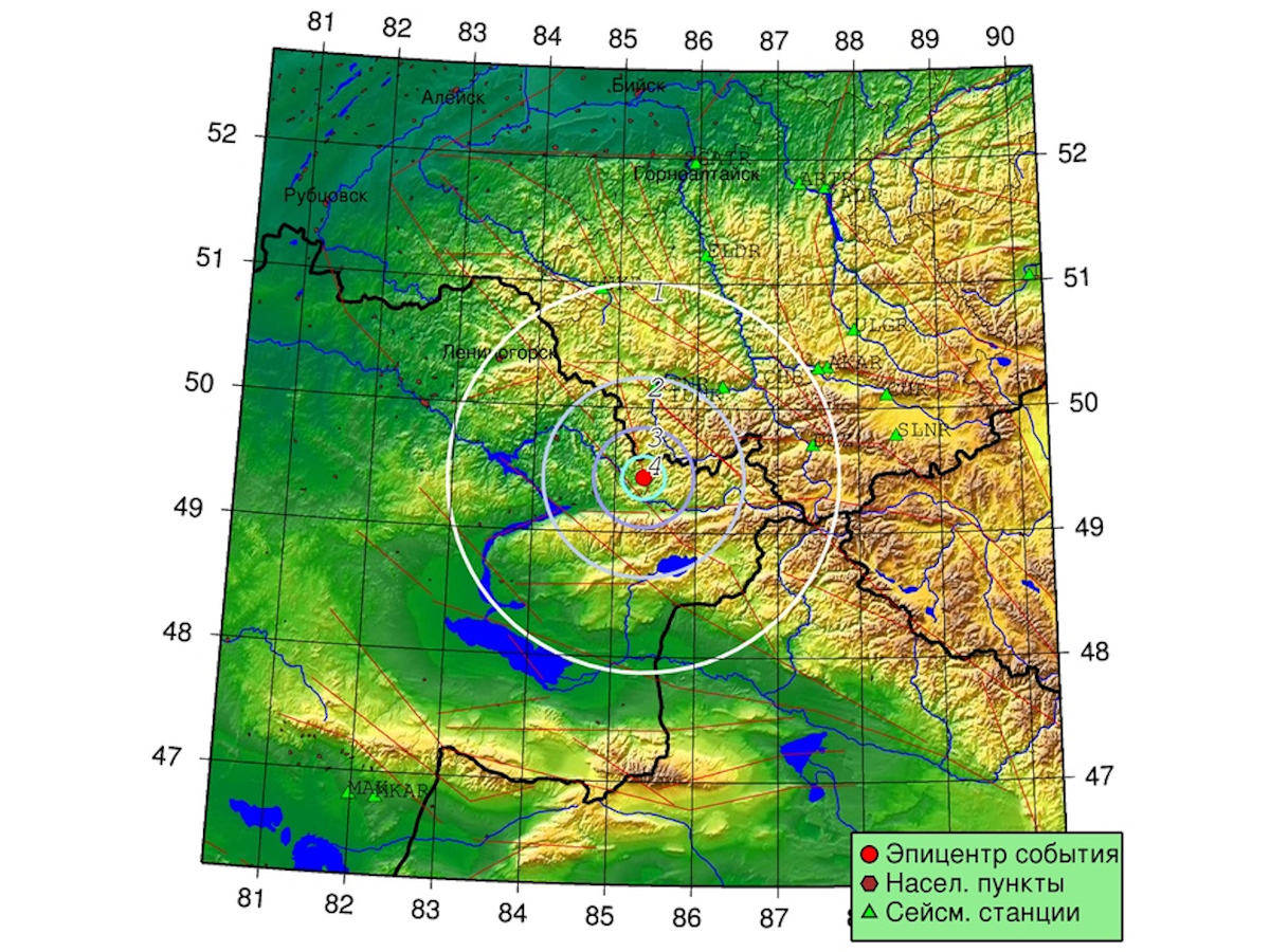 Землетрясение произошло в ВКО