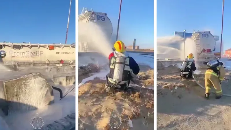 Заправленный топливом бензовоз вспыхнул в Атырауской области