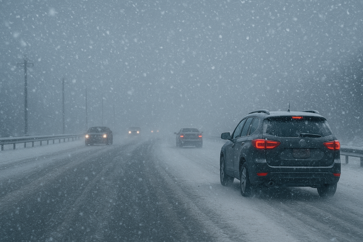 Движение в ВКО парализовал сильный снегопад