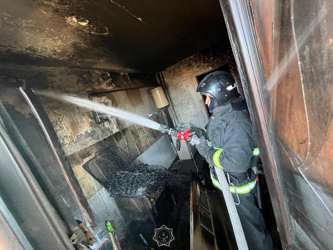 Квартира загорелась в Кордае