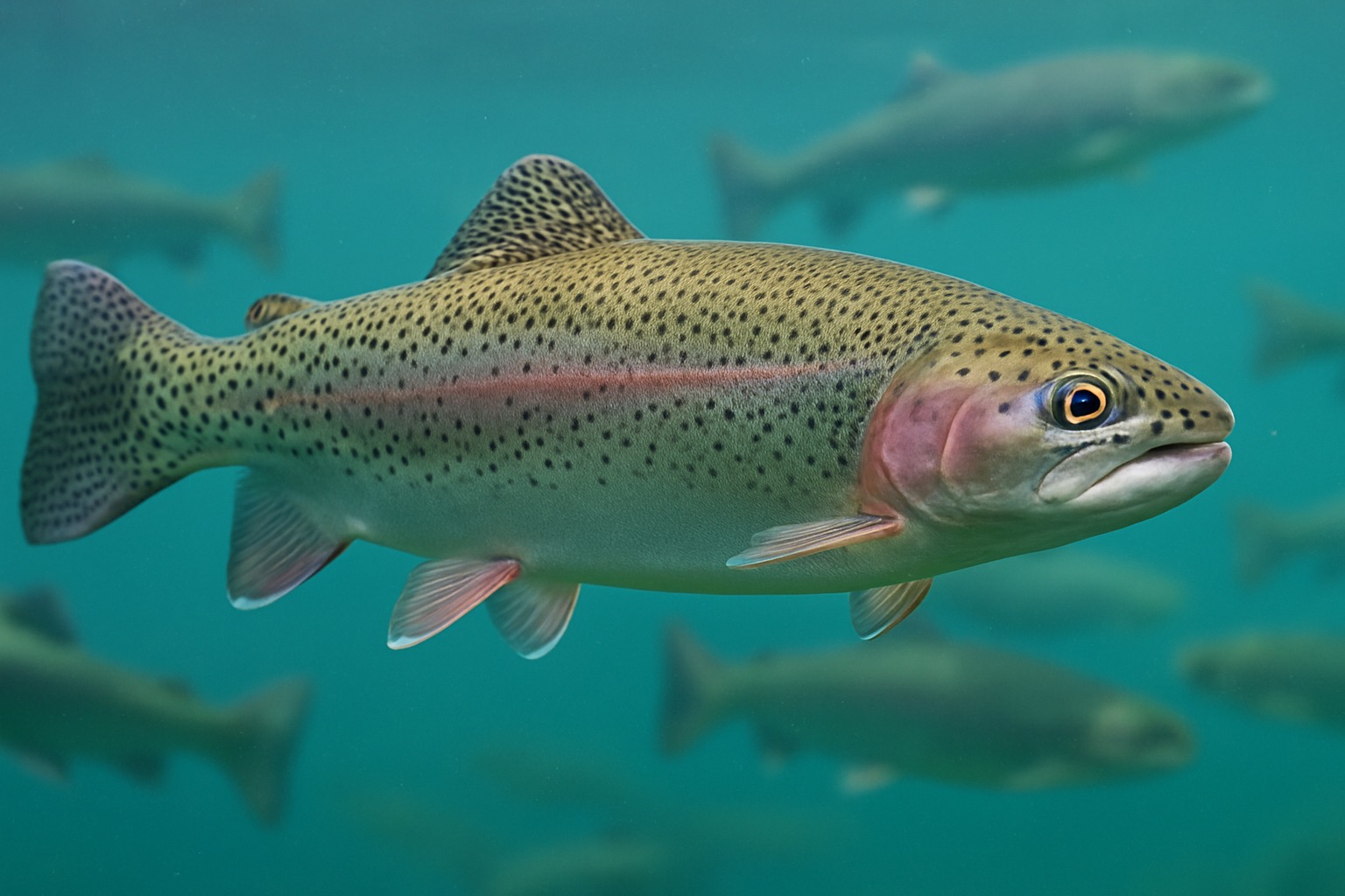 Форель выпустили в Каспийское море