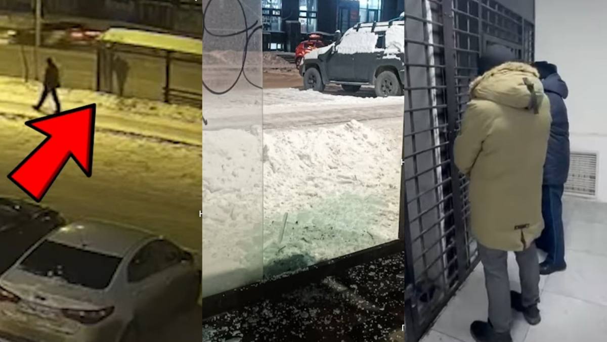 На 20 суток арестовали мужчину, который разбил дверь остановки в Астане