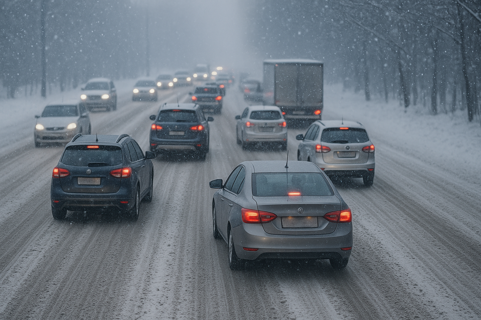 В Алматы сильный снегопад спровоцировал 58 ДТП