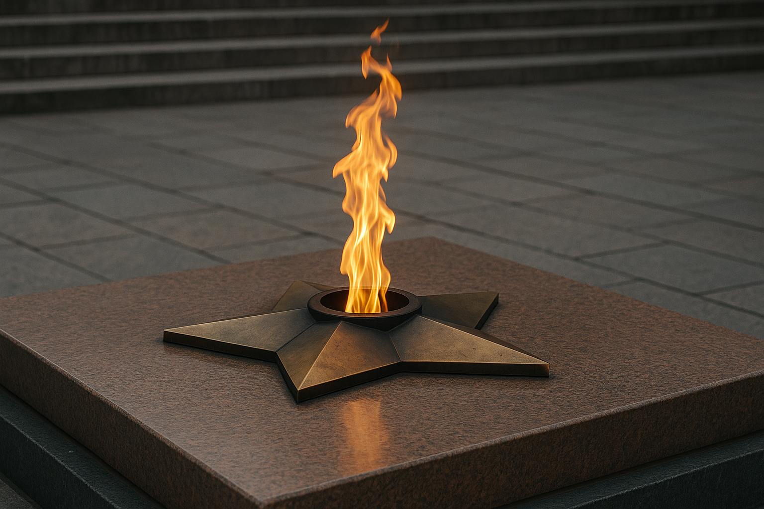 На вечном огне казахстанец жарил мясо