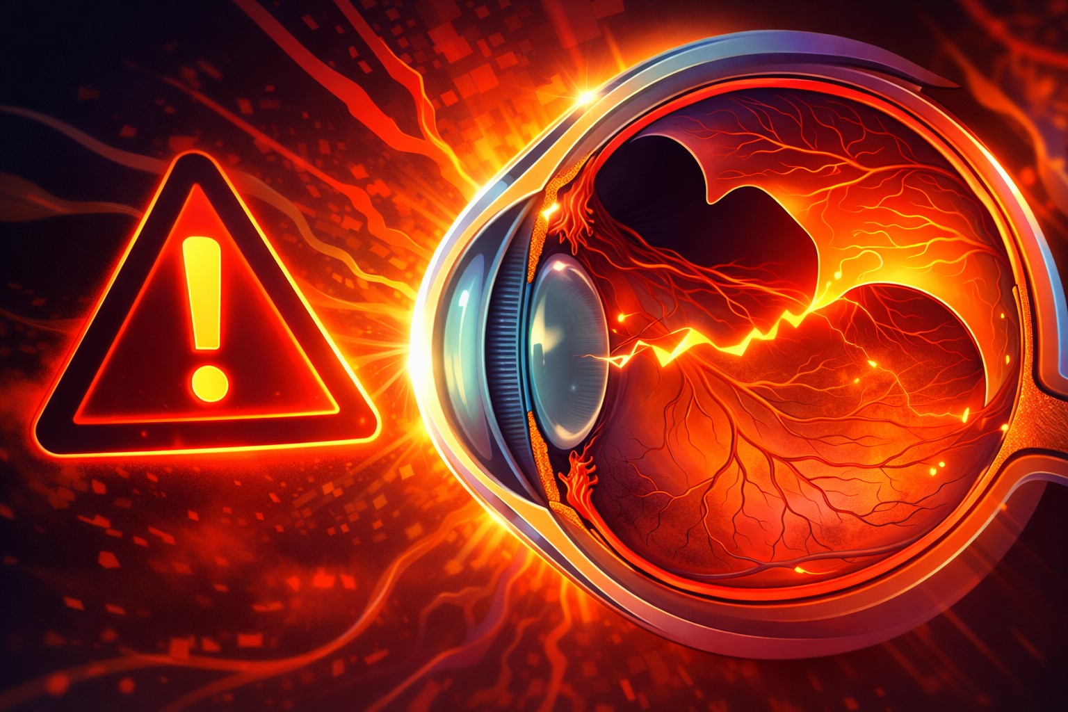 Отслоение сетчатки глаза может стать причиной потери зрения