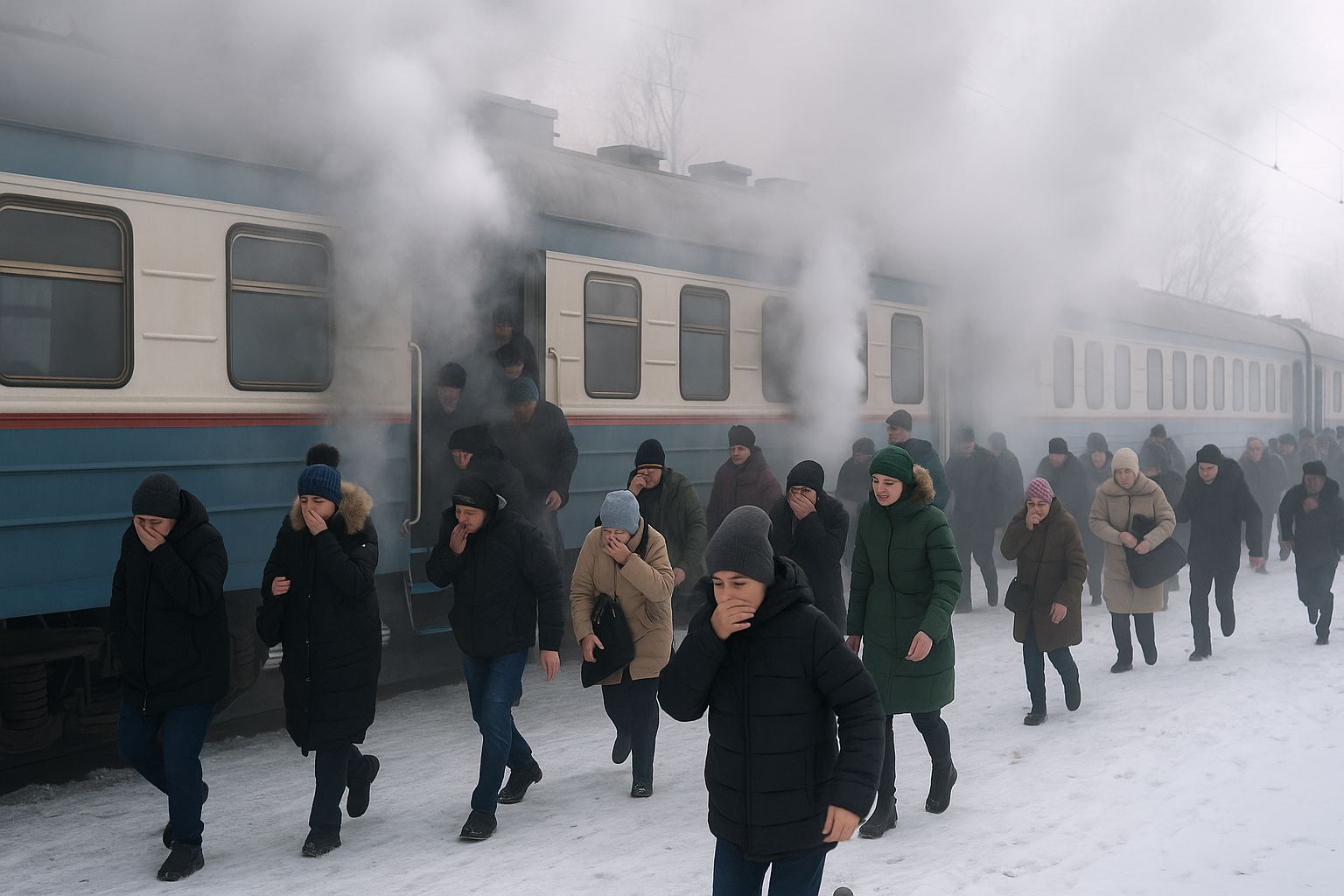 В поезде, прибывшем на ж/д вокзал Алматы-2, произошло массовое отравление газом: двое детей в реанимации