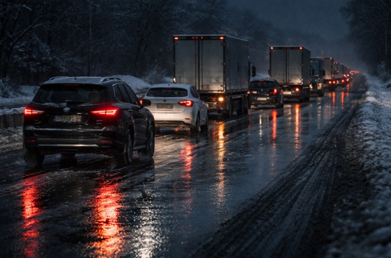 Водители десятков авто застряли из-за непогоды на полпути из Павлодара в Астану
