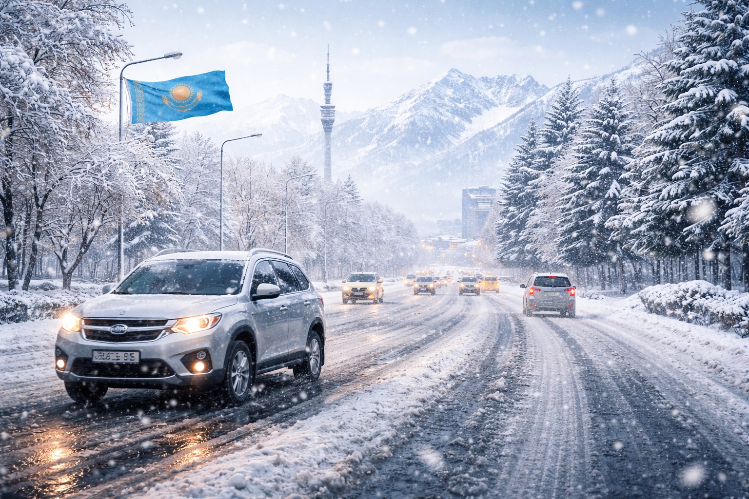Водителей с небольшим стажем в Алматы попросили соблюдать осторожность