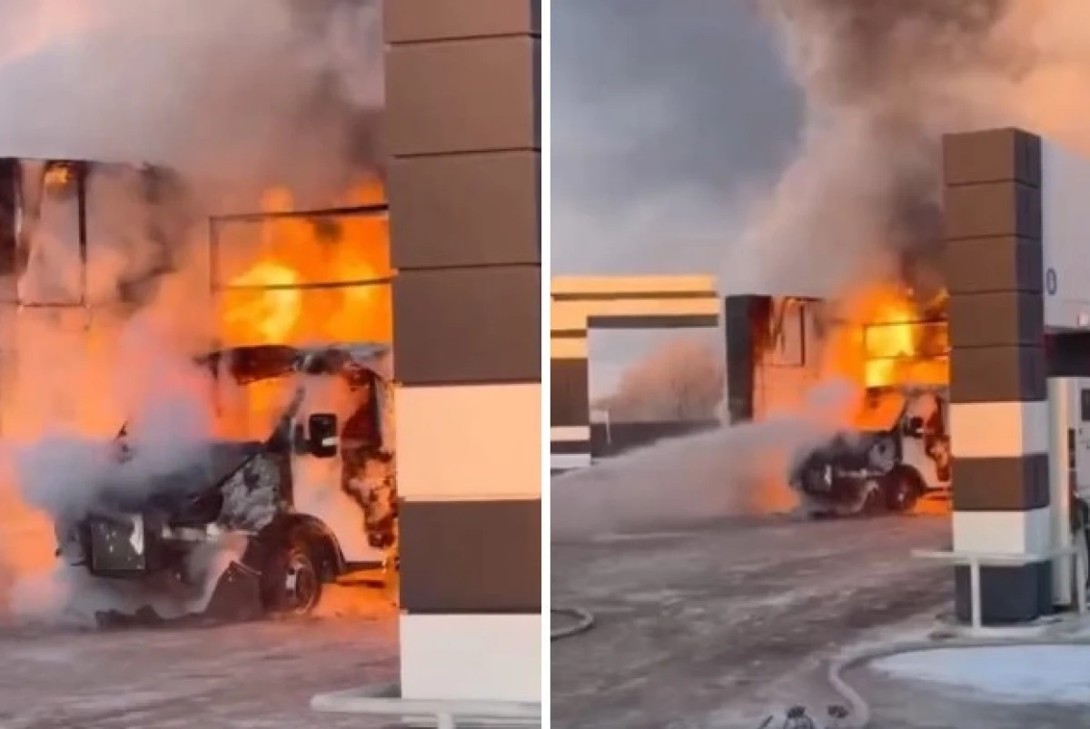 На газовой станции в Актобе вспыхнул пожар