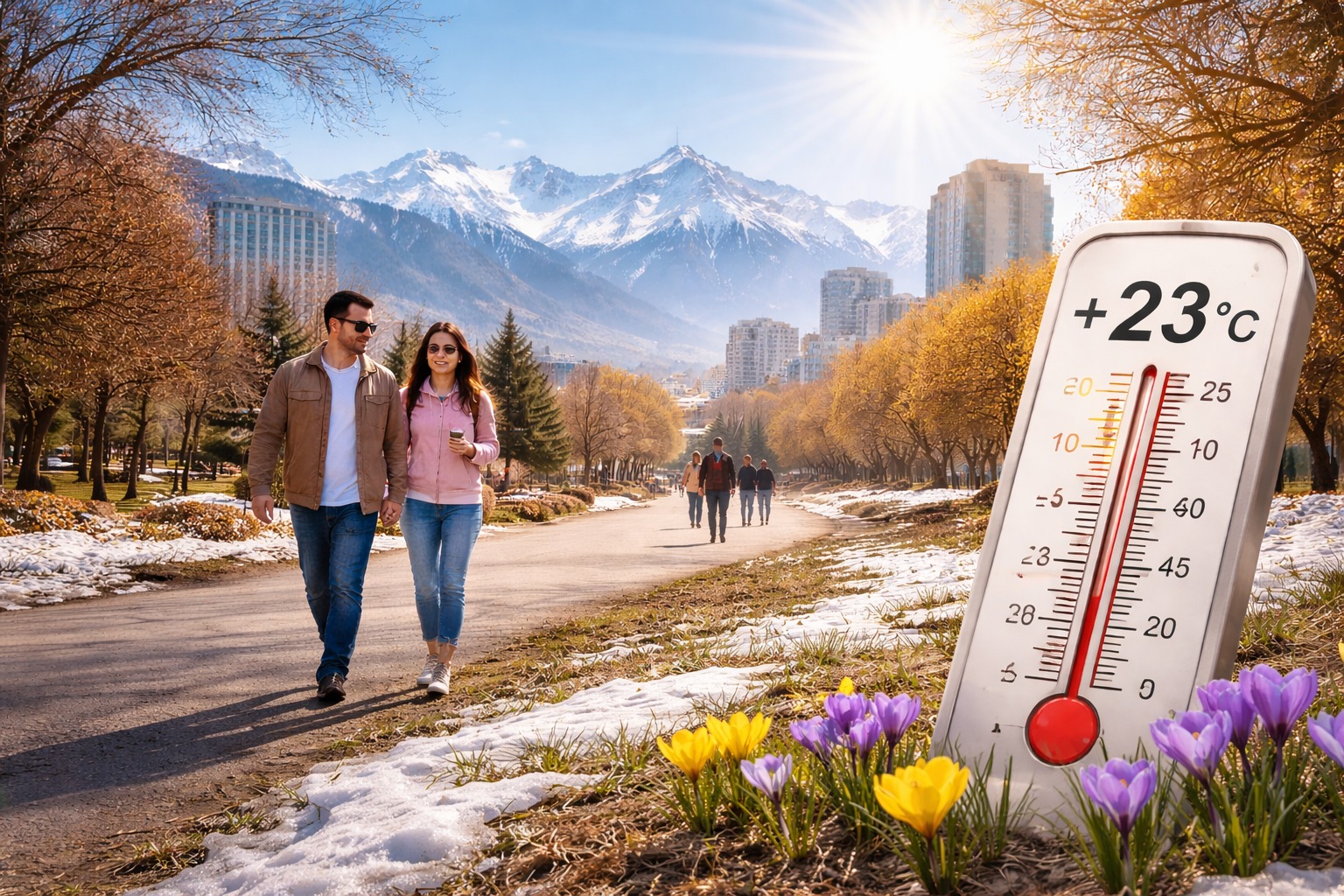 В Алматы зарегистрирован рекордный показатель +23 градуса в феврале