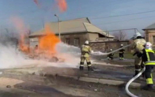 В Шымкенте произошло возгорание на газопроводе