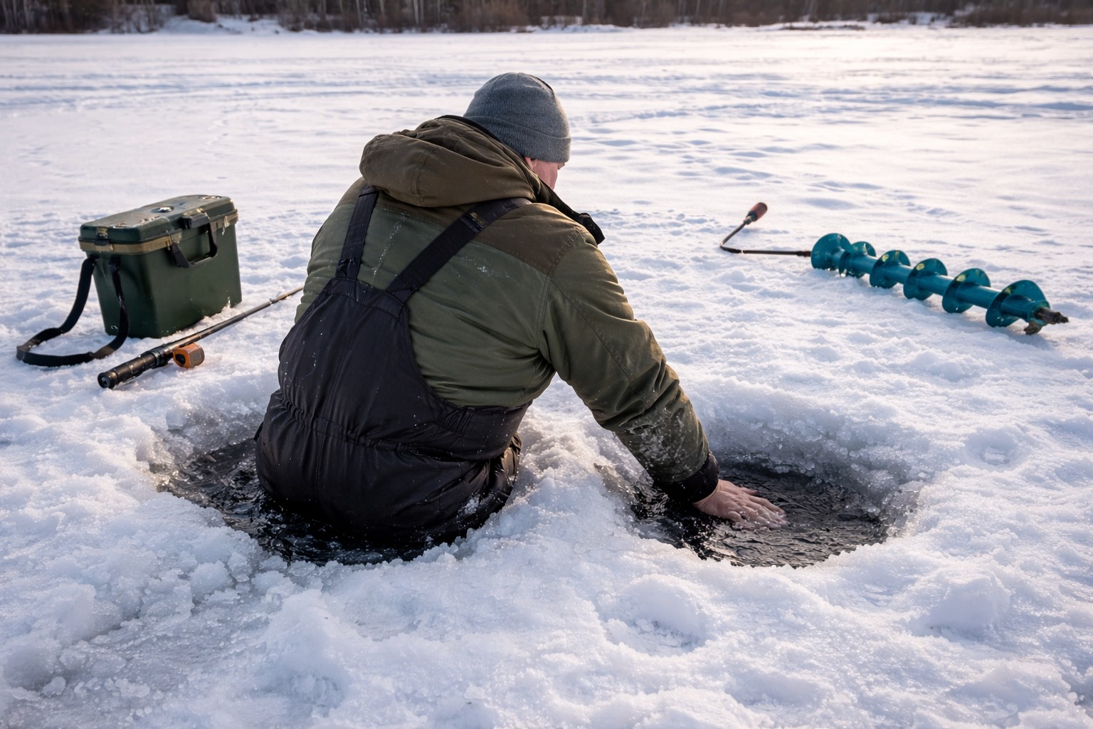 Полицейские спасли рыбака, застрявшего на льду в Астане