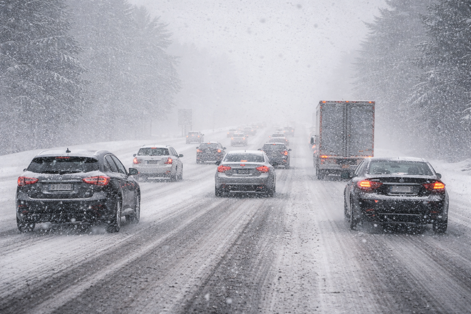 На трассах в восьми регионах РК снегопады осложнят движение