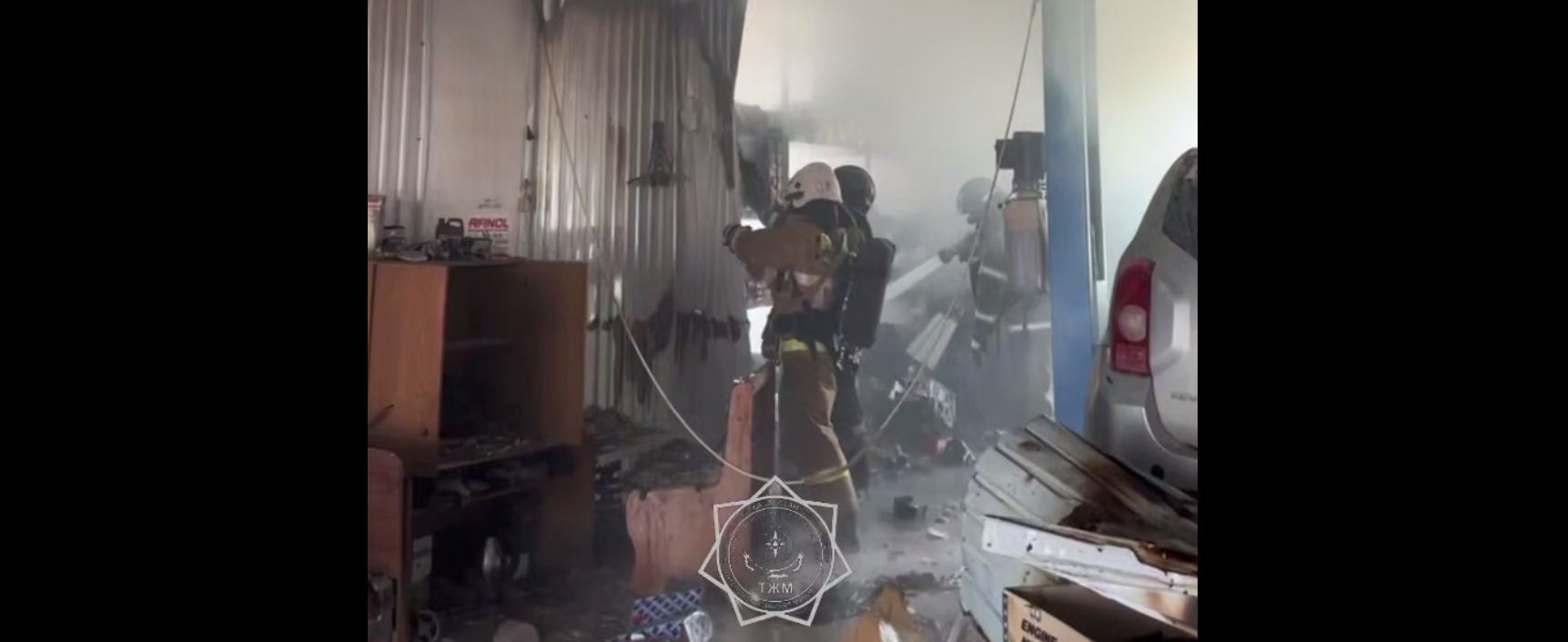 Здание автосервиса потушили в Кызылорде