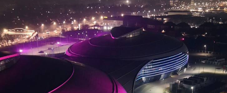 У Halyk Arena в Алматы появилась подсветка