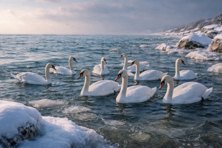 В Мангистауской области призвали не кормить лебедей хлебом