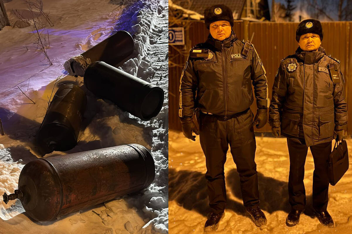 Пожар на окраине Петропавловска помогли потушить полицейские