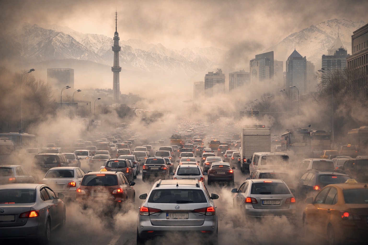 Автомобили остаются главным фактором загрязнения воздуха в Алматы - министр экологии