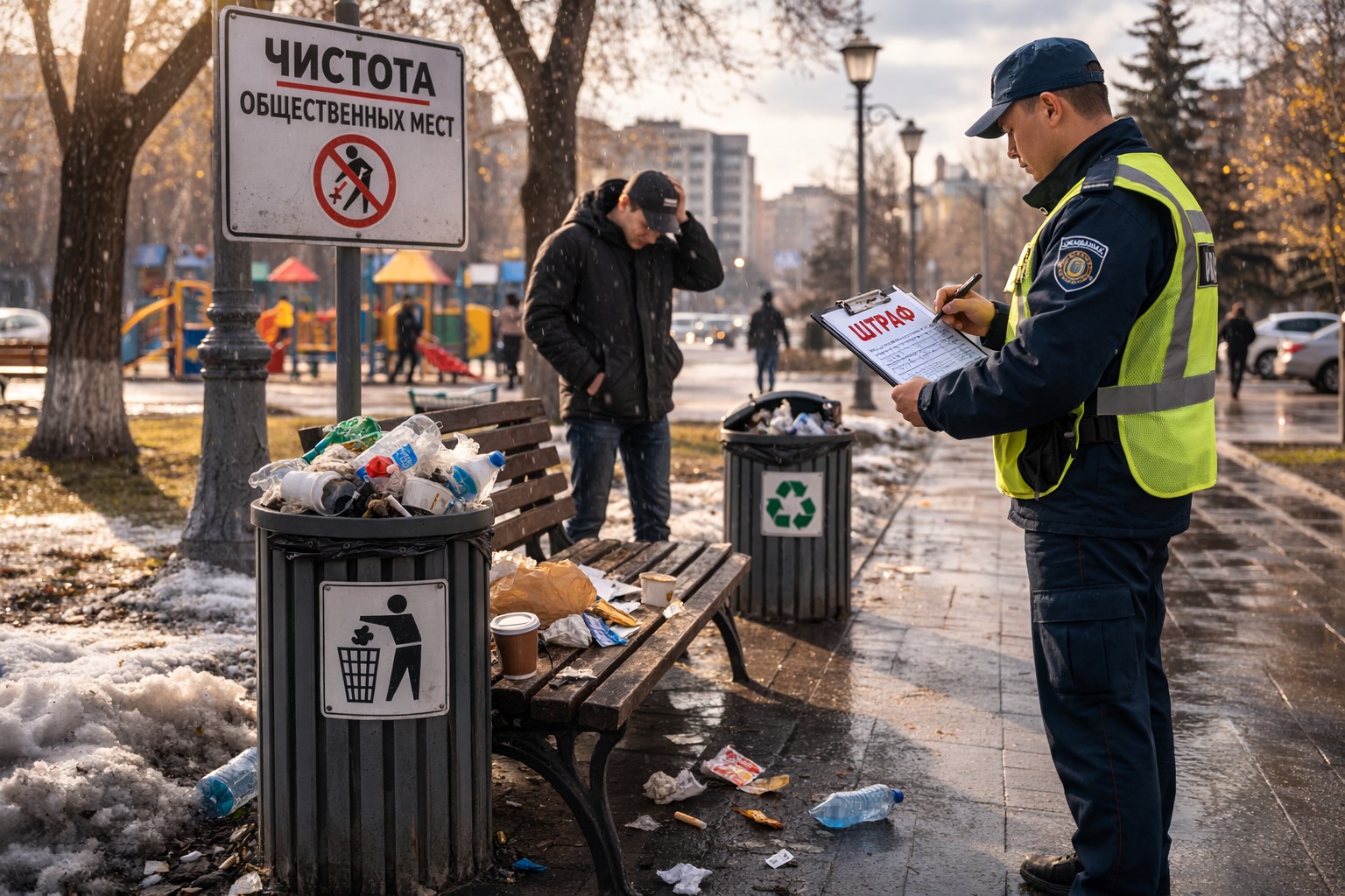 Акиматы получили право штрафовать за загрязнение общественных мест