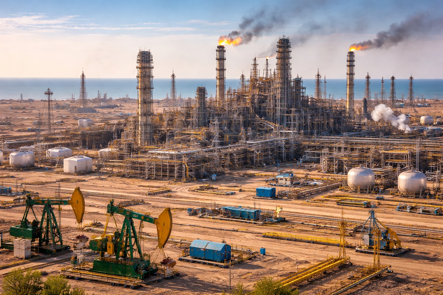 На месторождении Тенгиз произошёл пожар