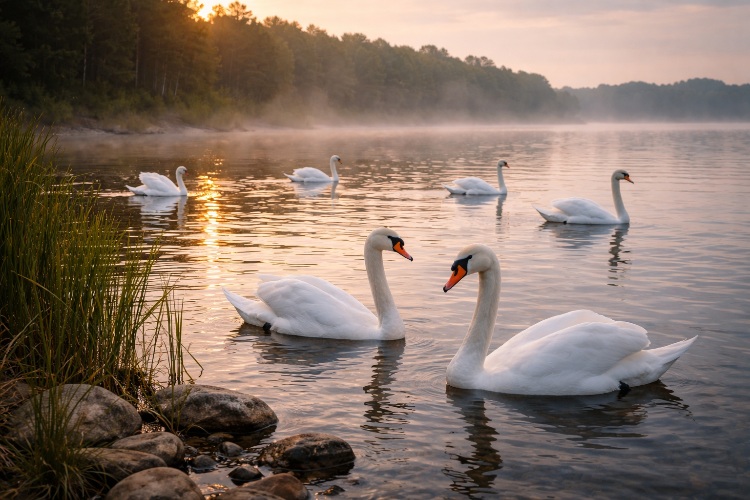 Мертвых лебедей обнаружили на побережье Каспия