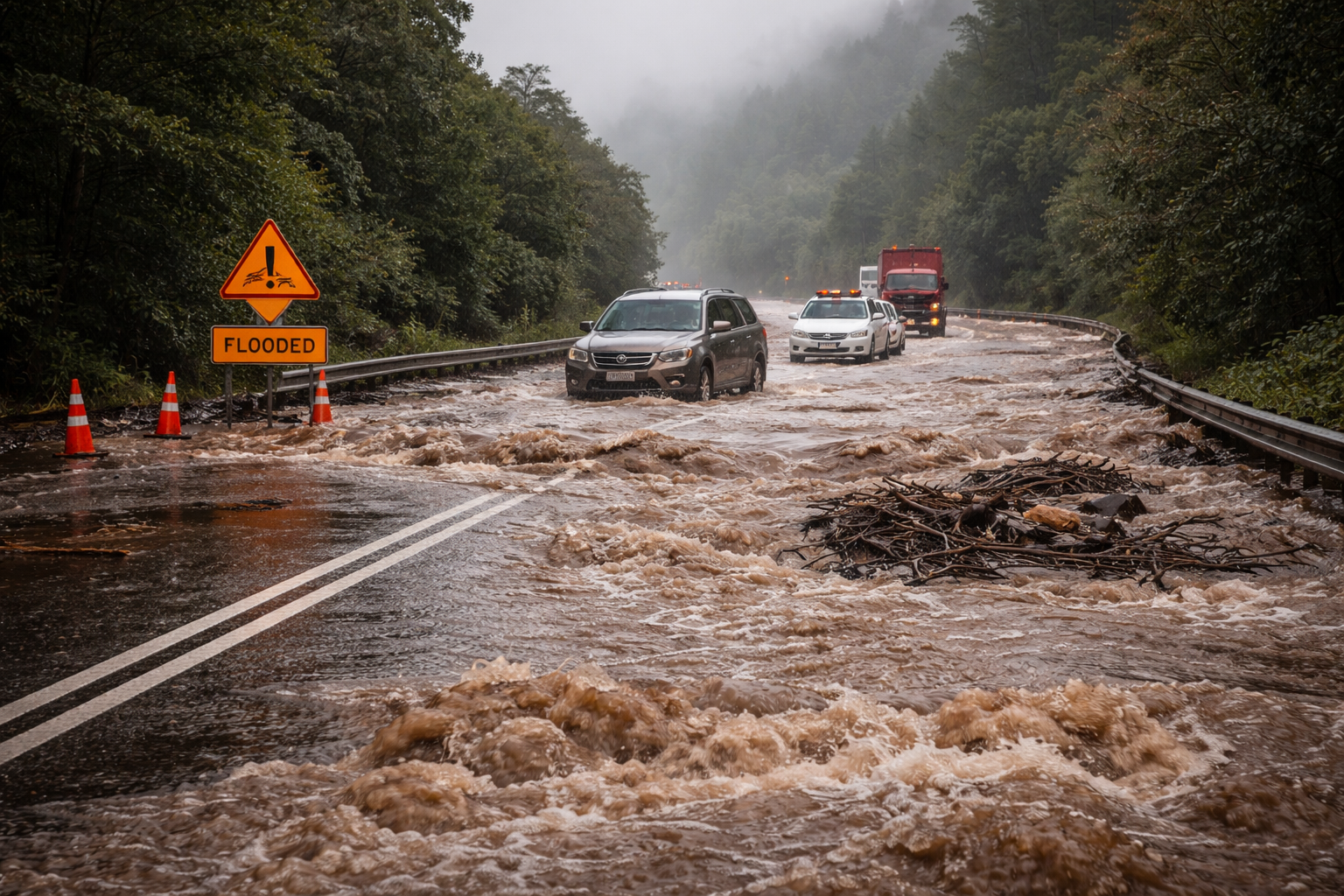 Из-за перелива на трассе в Костанайской области ввели ограничение движения